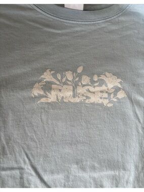 BTS MUSE Floral Graphic Short Sleeve Tee - Light Blue